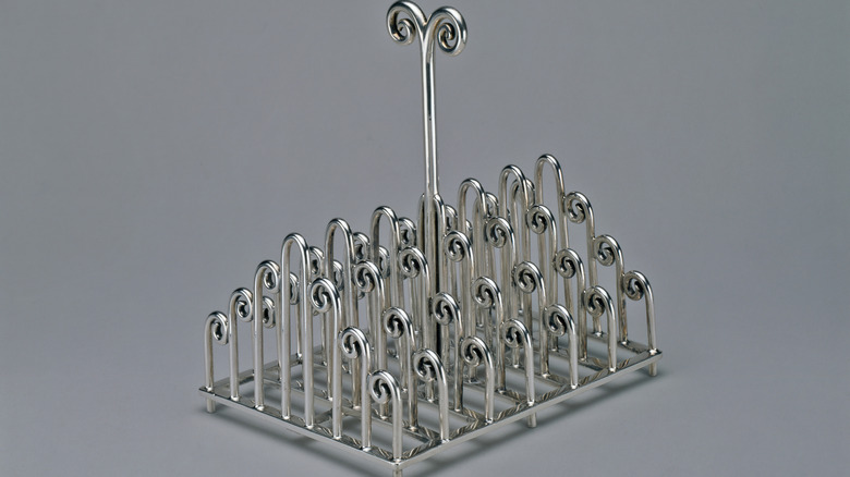 Antique silver toast rack from 1880