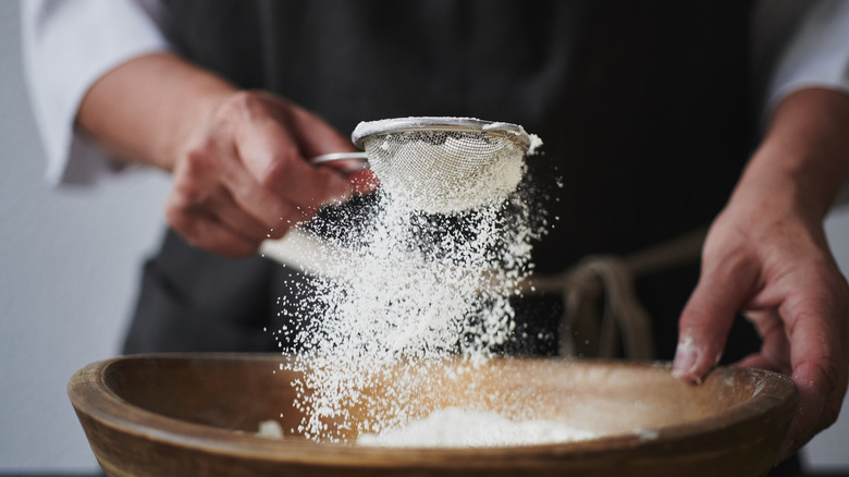 sifting flour