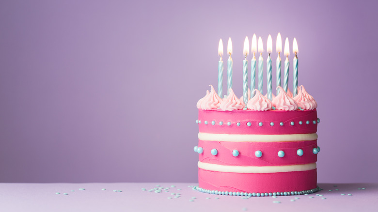 birthday cake with candles