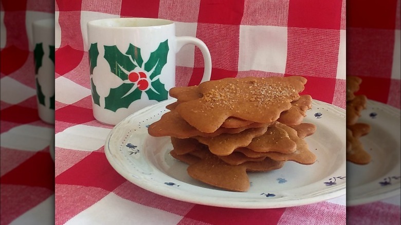 Moravian cookies shaped like trees
