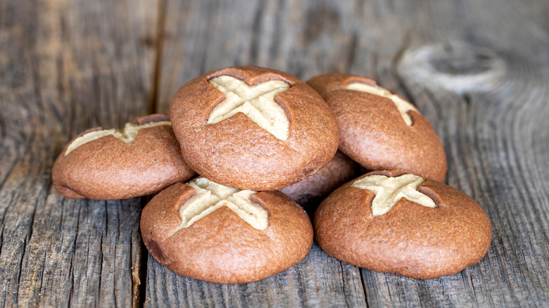 Stack of tahini cookies 