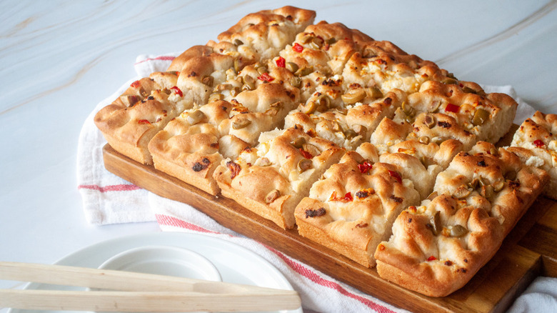focaccia bread with olives