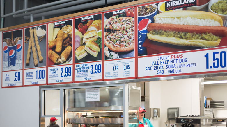 The signs at a Costco food court