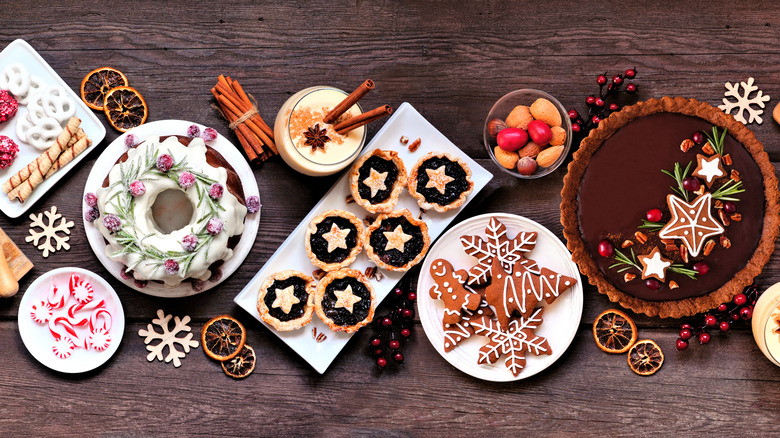 Selection of holiday desserts