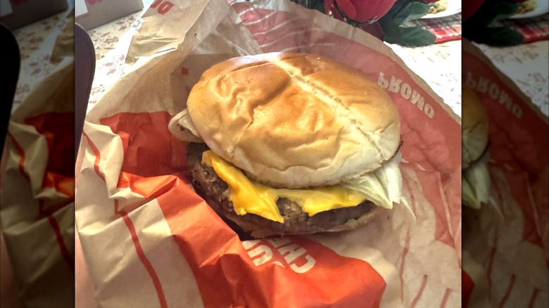 Jack in the Box cheeseburger