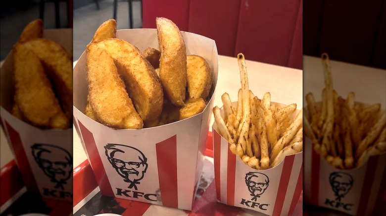 KFC wedges and Secret Recipe fries