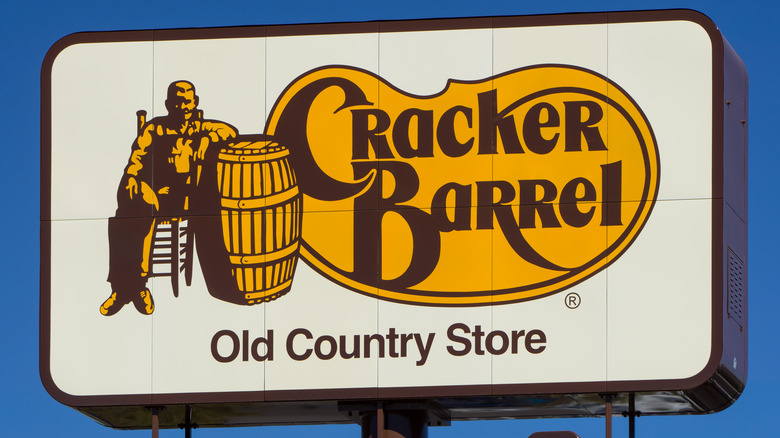 A sign for Cracker Barrel