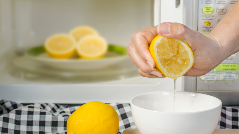 squeezing lemons from microwave