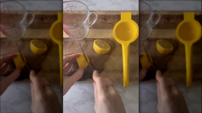 slicing lemon for juicer