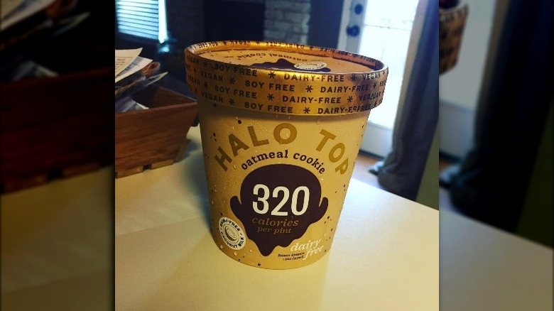 Oatmeal cookie ice cream from Halo Top