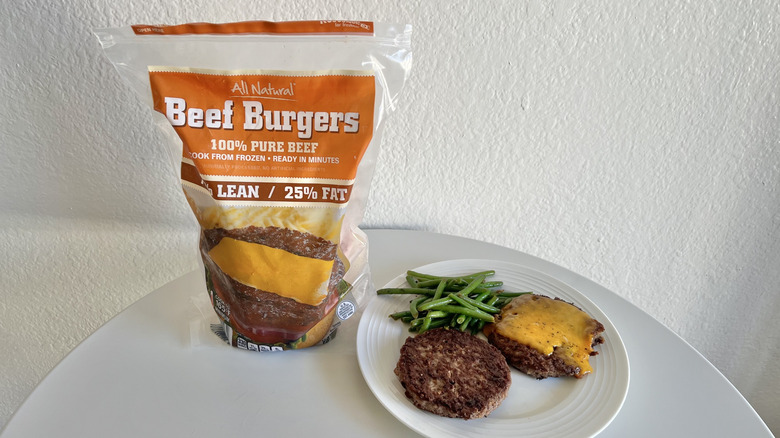 all natural beef burgers 75/25 on a plate