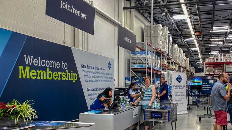 Sam's Club membership counter.
