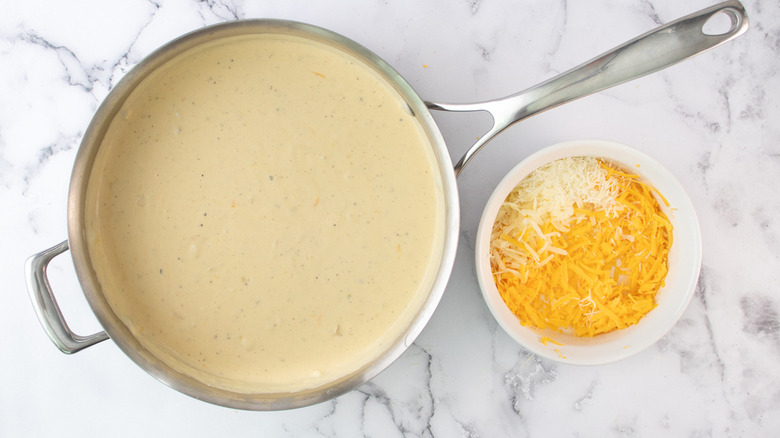white sauce with cheese