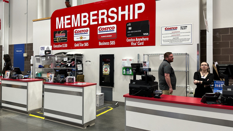 The members services desk inside a Costco store.