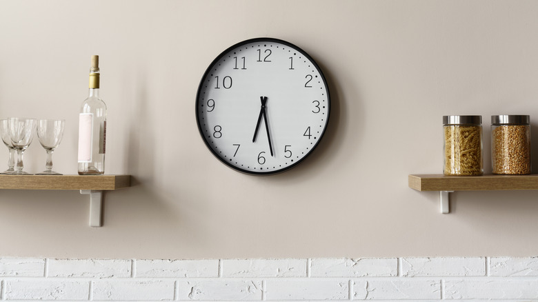 Clock on kitchen wall