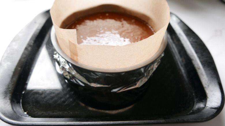 Cake pan in bain marie
