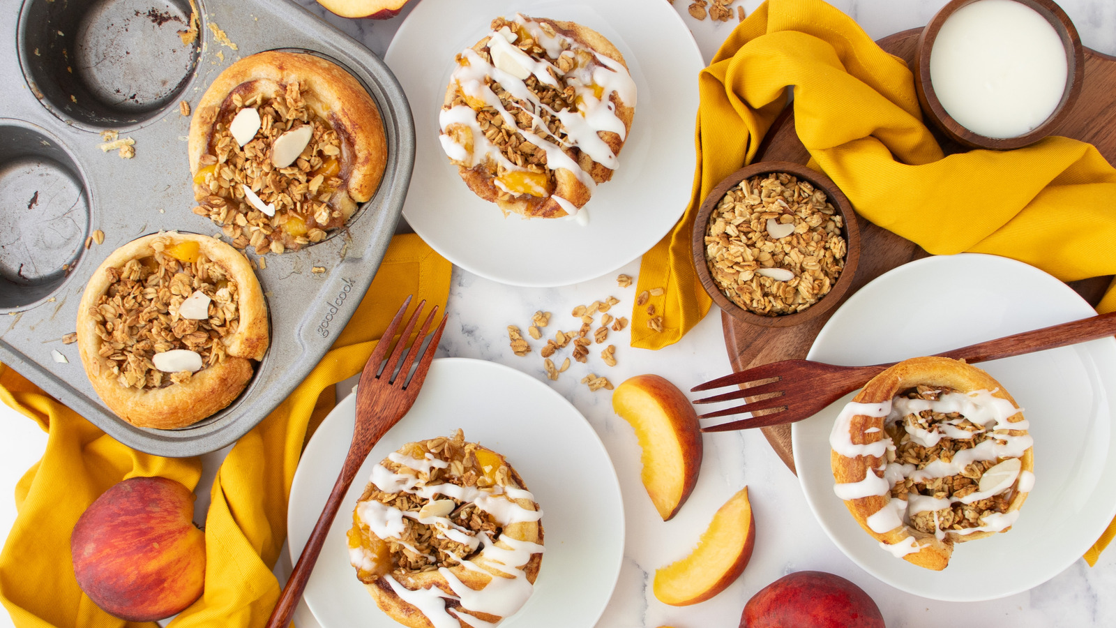 3-Ingredient Peach Cobbler Cinnamon Rolls Recipe
