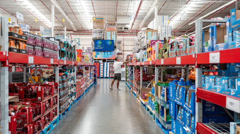 Person shopping inside Sam's Club.