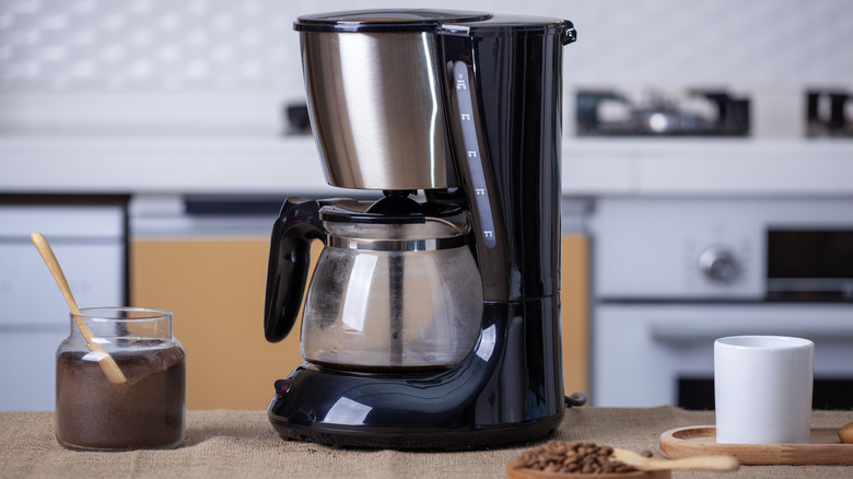 Drip coffee maker on countertop
