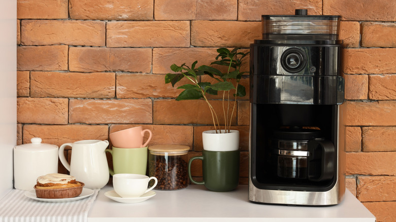 Coffee maker on its own dedicated counter