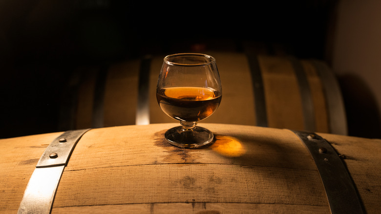 Rye bourbon in glass