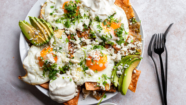 30-minute chilaquiles on plate 