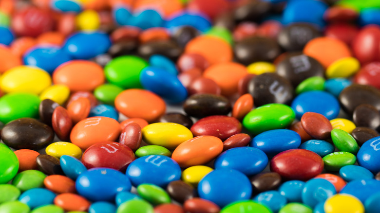 A pile of classic Milk Chocolate M&Ms