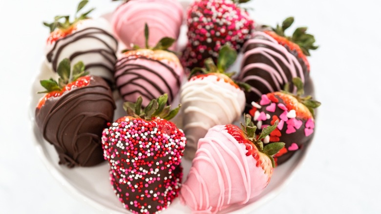 Decorated chocolate covered strawberries