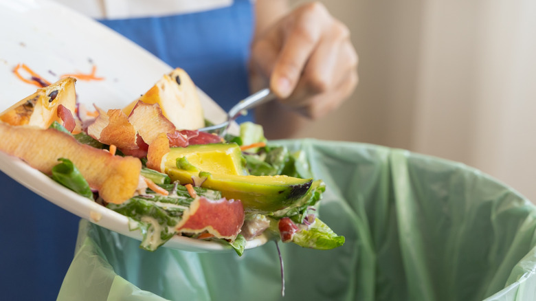 Food scraps being put into the compost