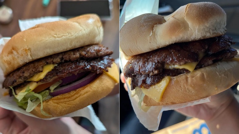 Double Culver's Deluxe side-by-side with a Double ButterBurger