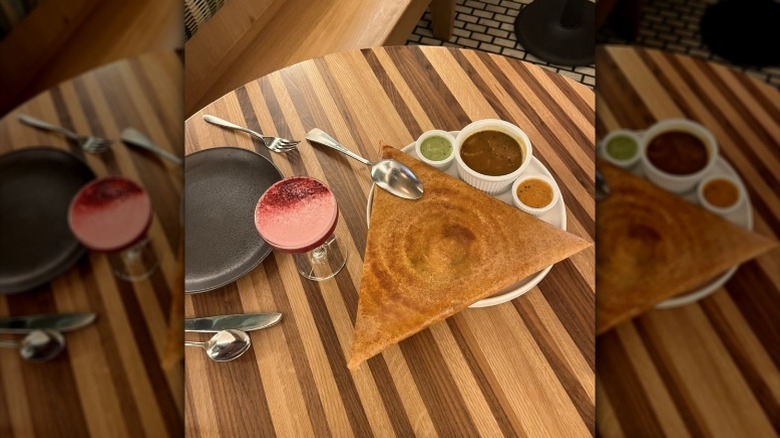 Semma's gunpowder dosa with sauces