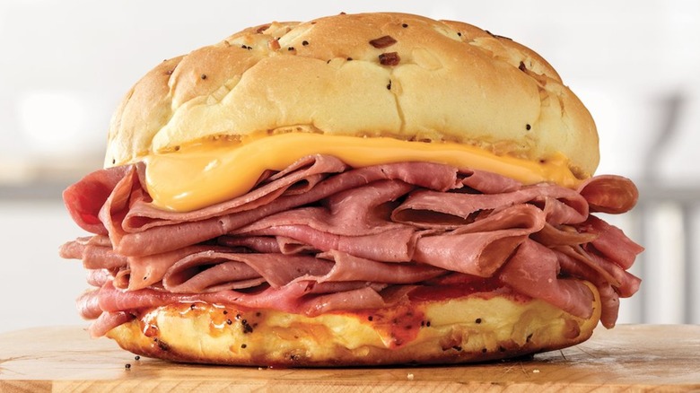 Roast beef sandwich from Arby's.