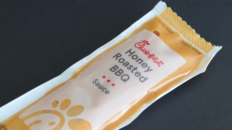 Honey roasted barbecue sauce packet from Chick-fil-A