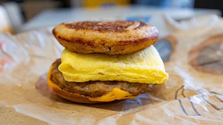 Sausage McGriddle sandwich