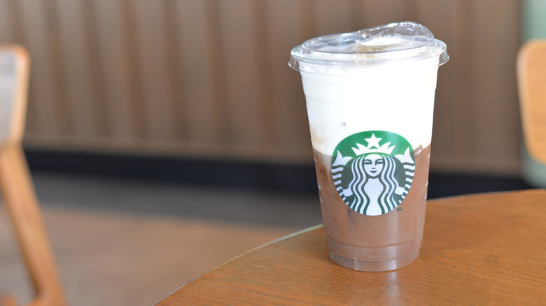Starbucks coffee with cold foam on top