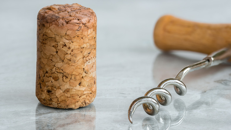 Wine cork with opener