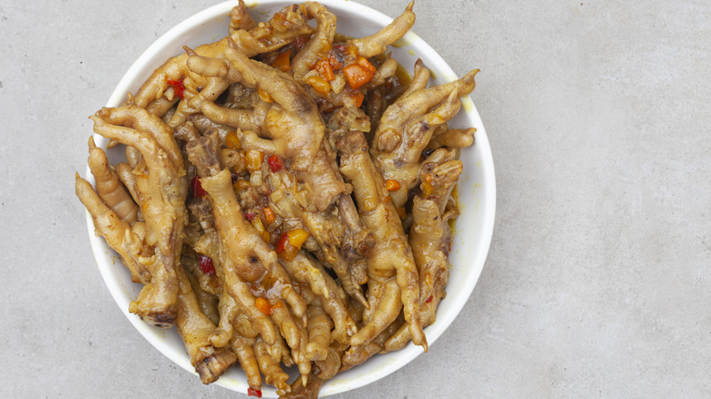 Cooked chicken feet