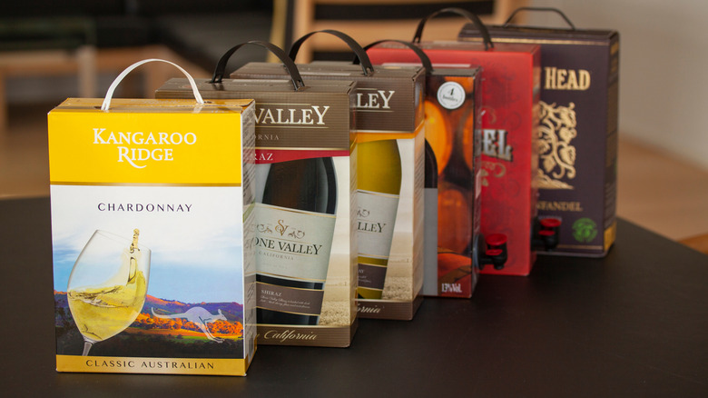 Variety of boxed wines