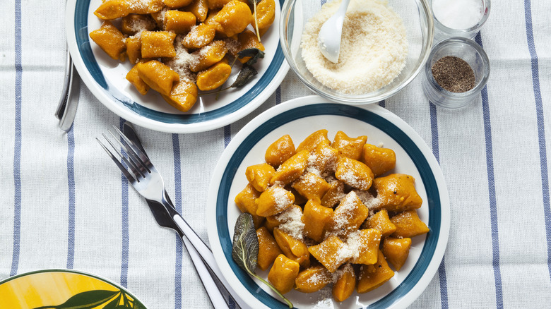 Gnocchi on with parmesan cheese