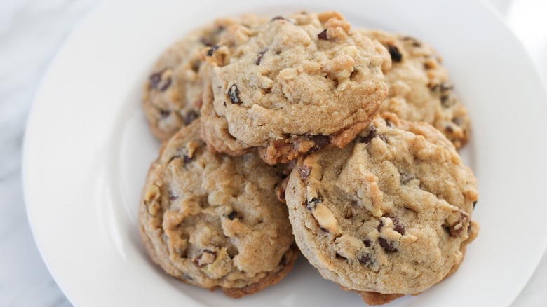 chocolate chip cookies on a plate