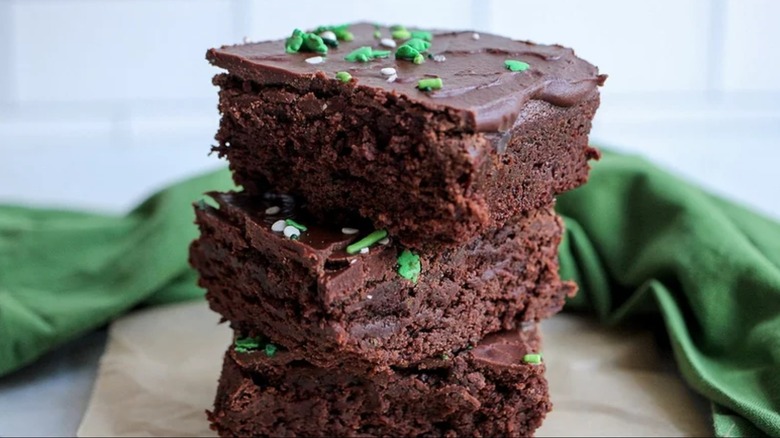 brownies with green sprinkles