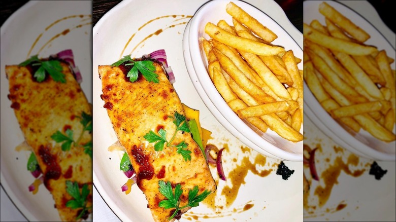 TGI Fridays salmon with fries