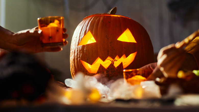 People celebrating Halloween