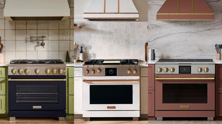 Three styles of BlueStar stoves side-by-side