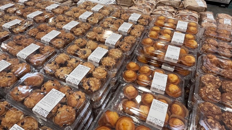 Packages of bakery pastries and desserts at Costco.