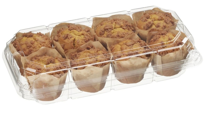 Package of pumpkin streusel style muffins.