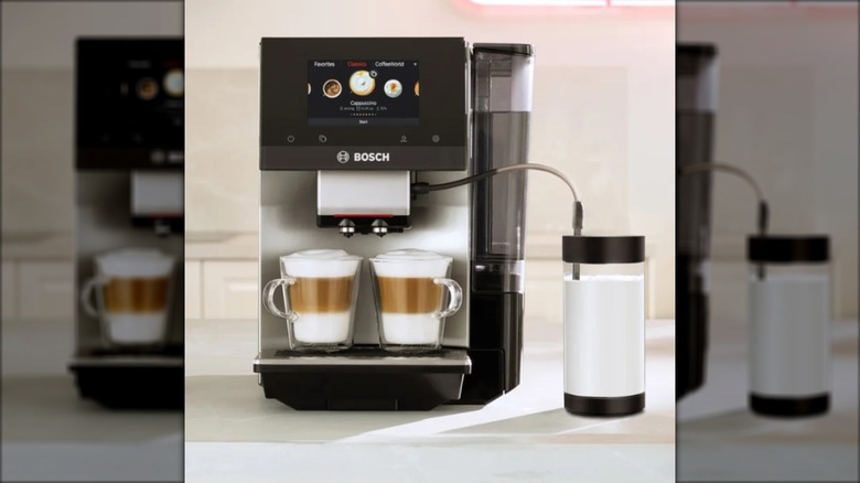 espresso machine with two coffee cups