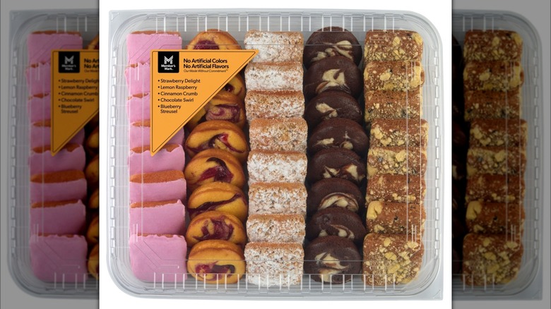 A platter with assorted breakfast treats.