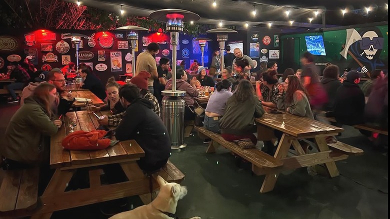 Busy back patio at Verdugo Bar