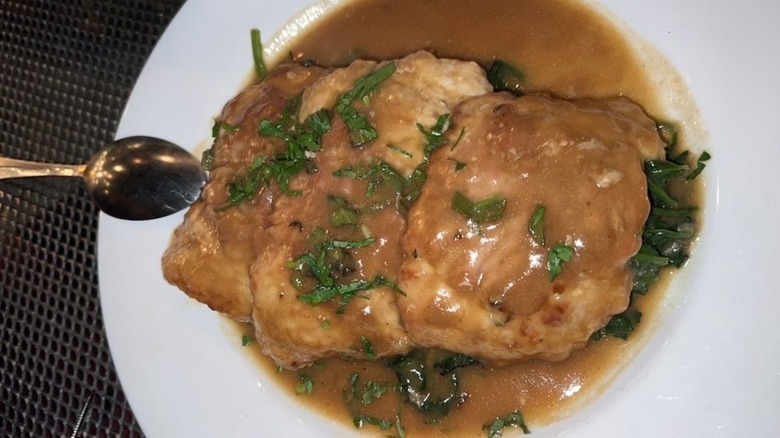 Veal saltimbocca dish from Topo Gigio in Chicago.